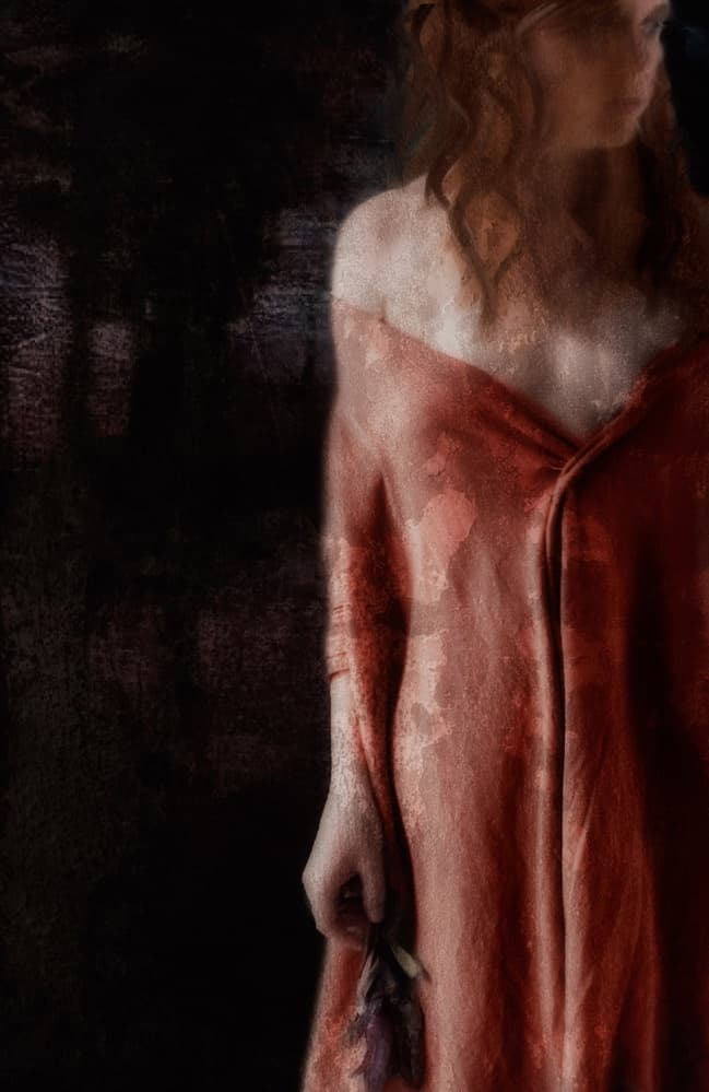 Ethereal Woman in Red by Charlaine Gerber — canvas wall art