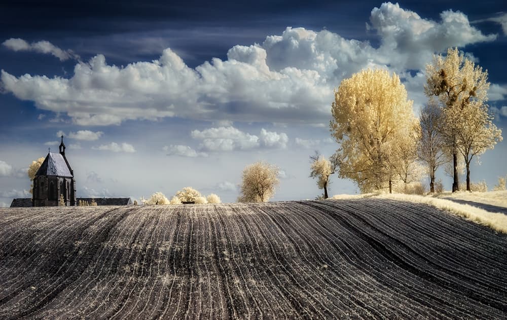 Golden Field Chapel by Piotr Krol (Bax) — canvas wall art