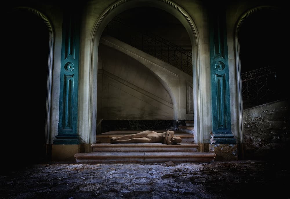 Nude Figure Grand Staircase by Holger Droste — canvas wall art