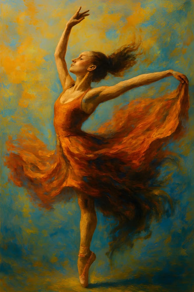 Dancing in Orange by HUGO — canvas wall art
