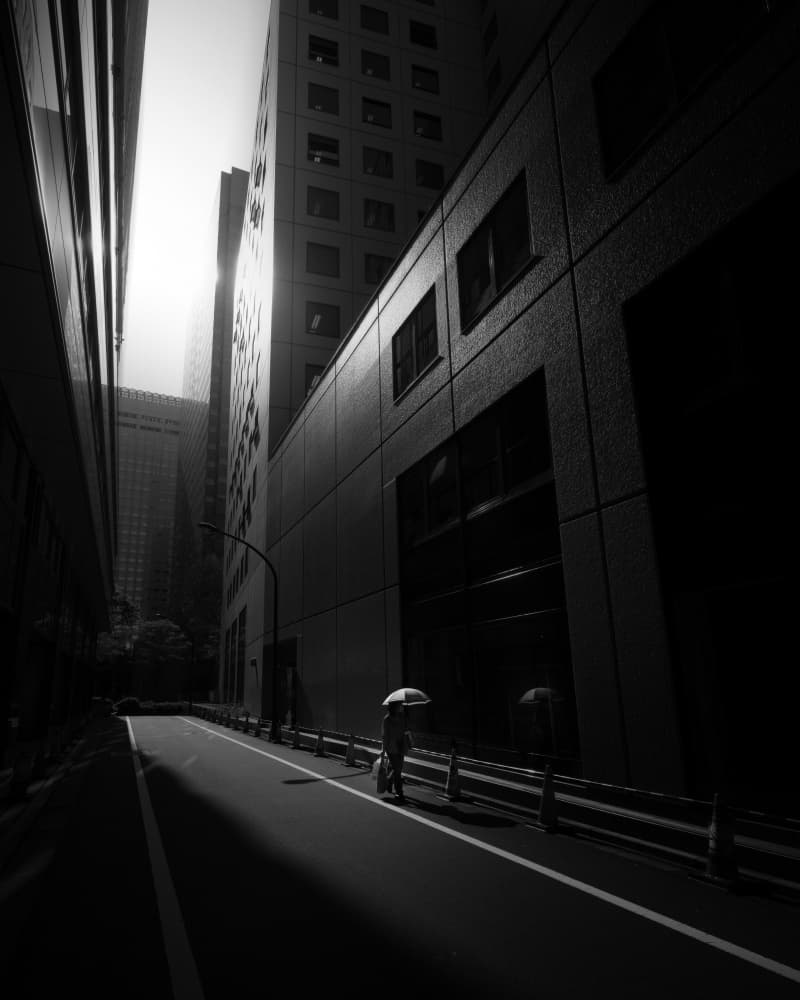 Solitary Figure City Street by Yasuhiro Takachi — canvas wall art