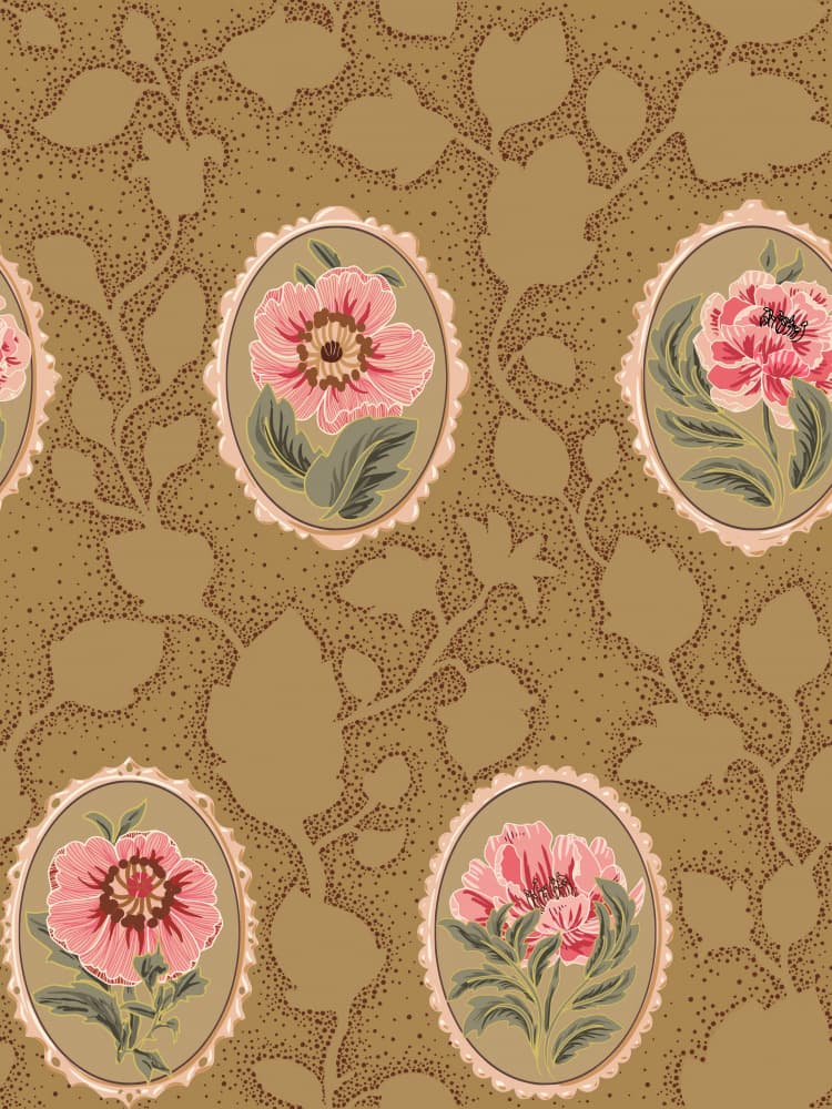 Vintage Floral Cameos by Annick — canvas wall art