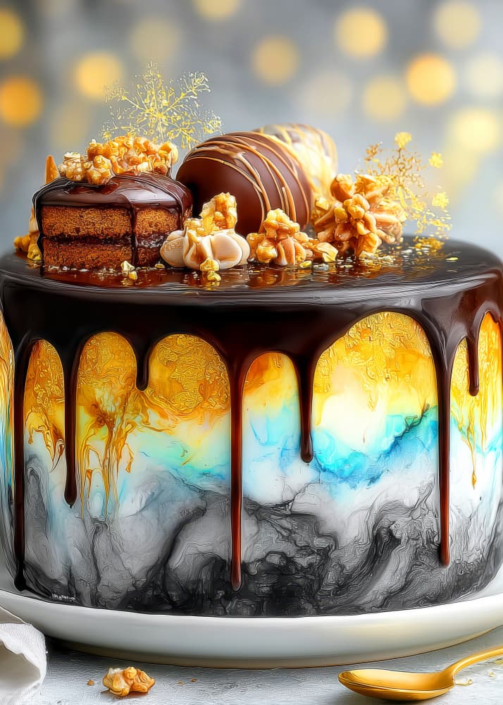 Decadent Drip Cake by Justyna Jaszke — canvas wall art