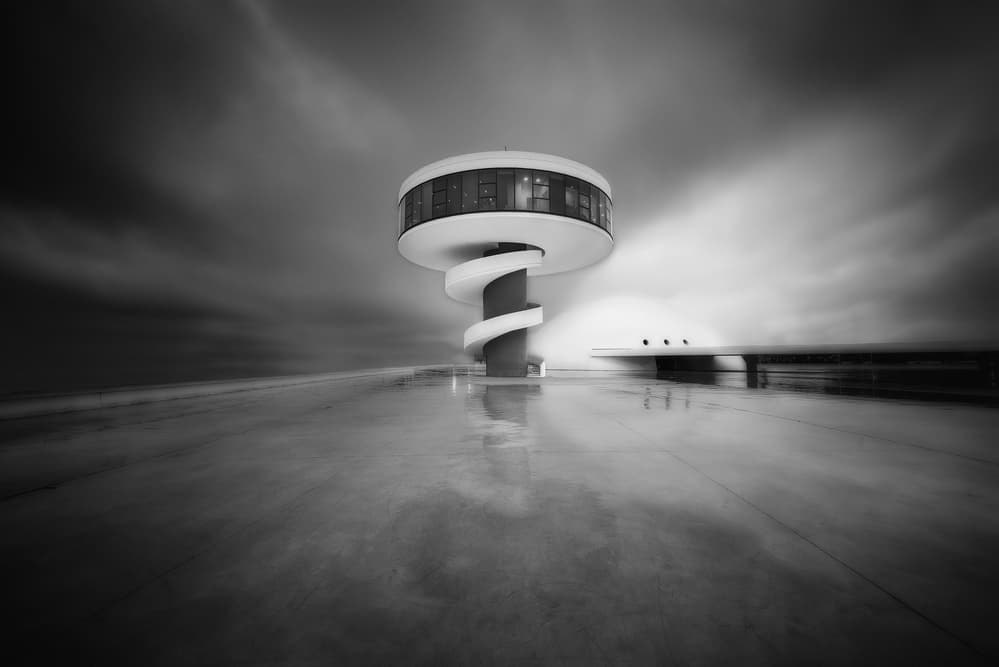 Sleek Spiral Architecture by Carlos F. Turienzo — canvas wall art