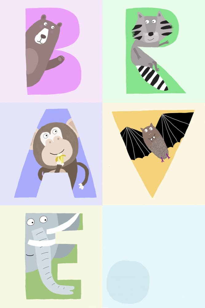 Playful Animal Alphabet by Carla Daly — canvas wall art