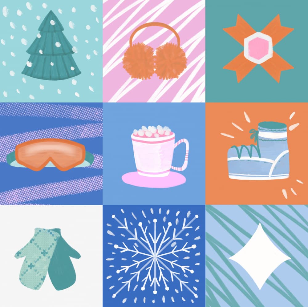 Cozy Winter Elements by Aliya Putrus — canvas wall art