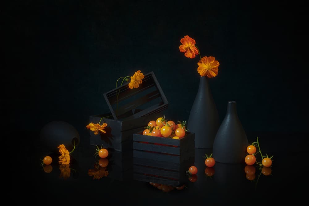 Vibrant Harvest Still Life by Lydia Jacobs — canvas wall art