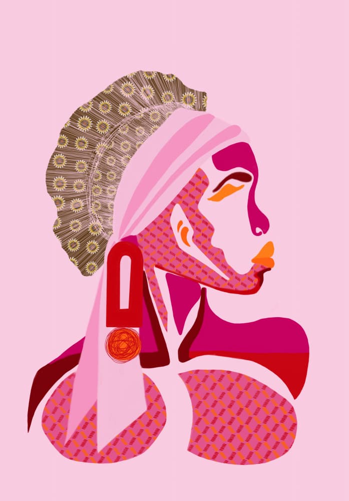 Vibrant Woman Profile by Art by the Ocean — canvas wall art