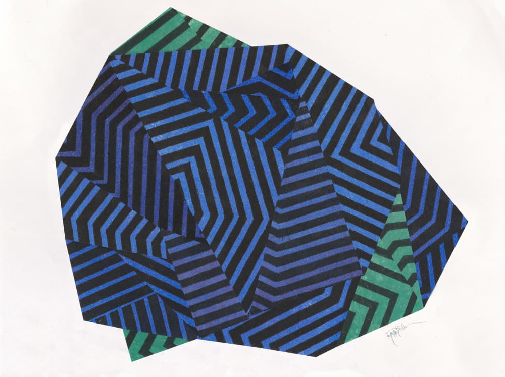Zen Stone I.(blue version) by Paulina Vårregn — canvas wall art