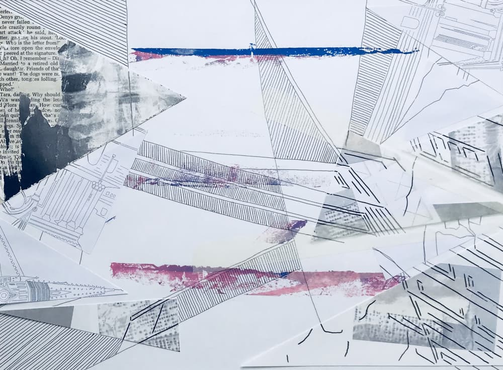 Urban Geometric Collage by kellymariesmith — canvas wall art