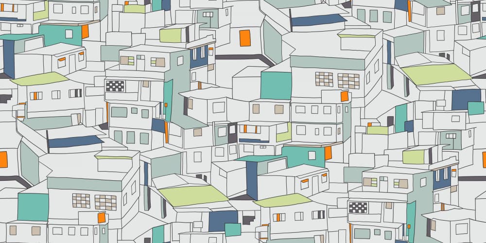 Colorful City Dwellings by Alexandra Weise — canvas wall art