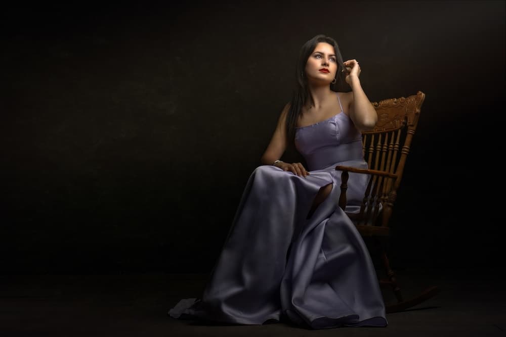 Elegant Woman Purple Dress by Domenico Petrocca — canvas wall art