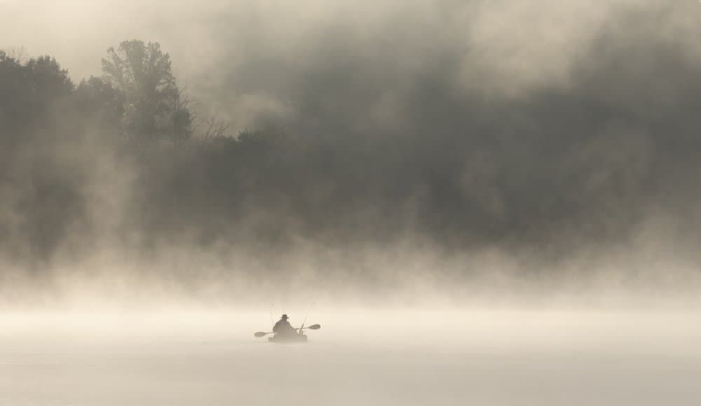 Misty Morning Kayak by Mountain Cloud — canvas wall art