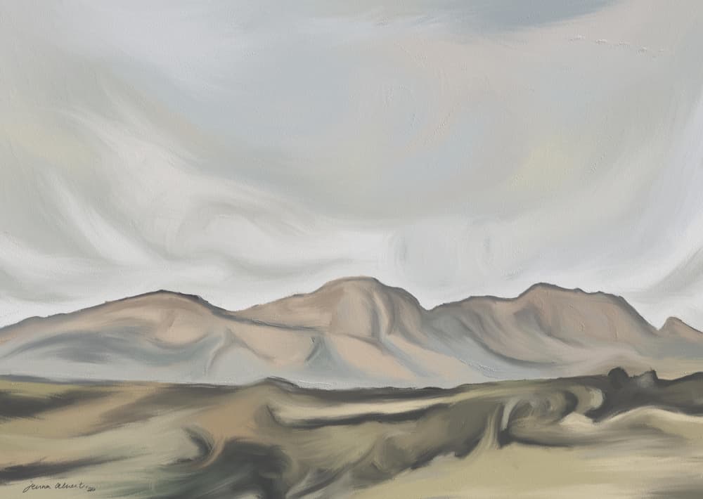 Serene Desert Mountains by Jenna Alheit — canvas wall art