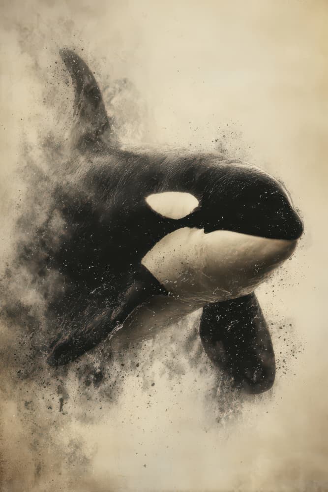 Majestic Orca Dissolving by Rafal Kulik — canvas wall art