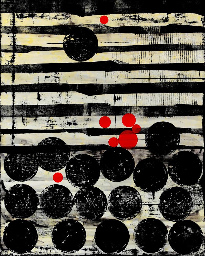 Abstract Red Circles by Petr Strnad — canvas wall art