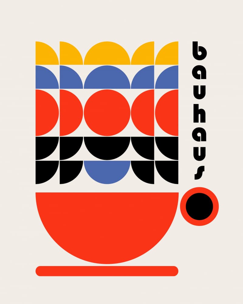 Colorful Bauhaus Forms by Retrodrome — canvas wall art