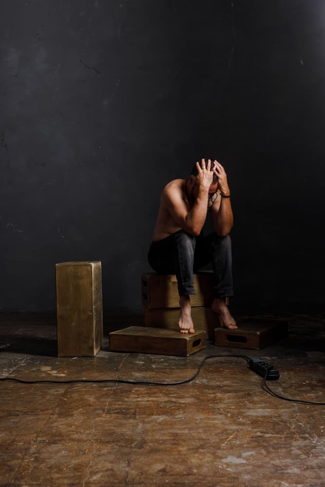 Solemn Man Alone by Amalya Shandelman — canvas wall art