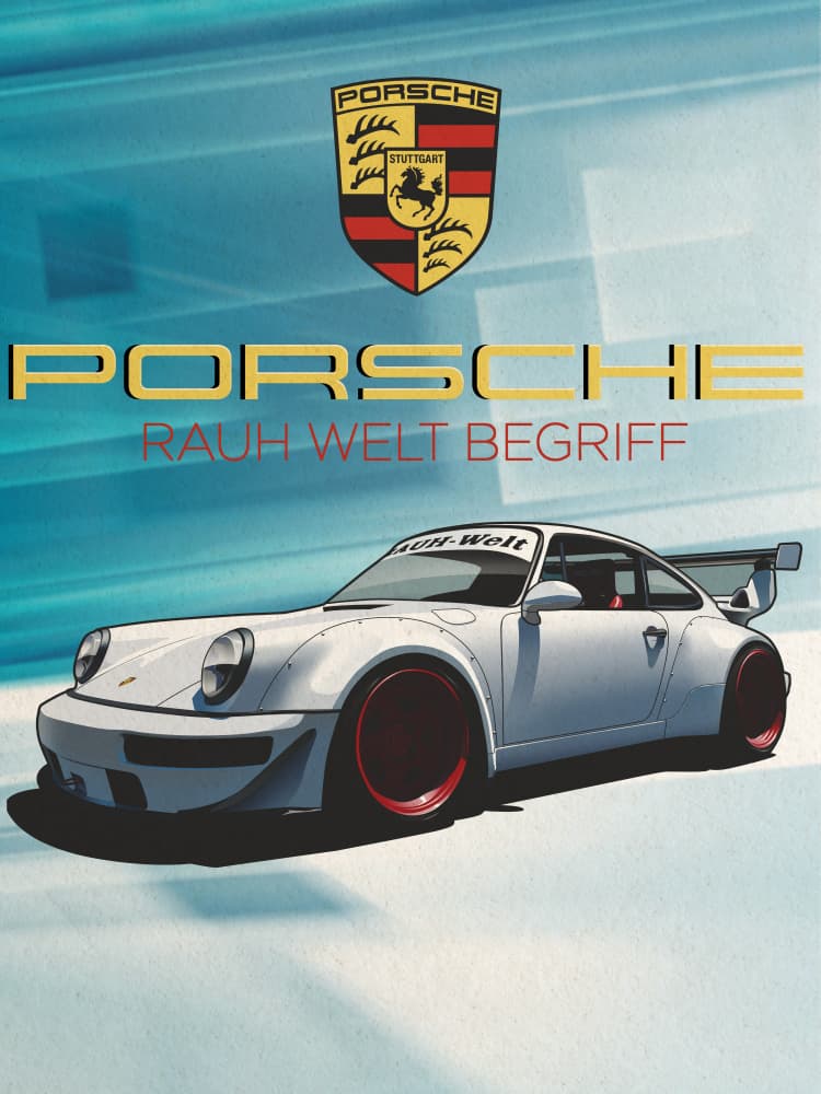 Classic Race Car Illustration by Fadil Roze — canvas wall art