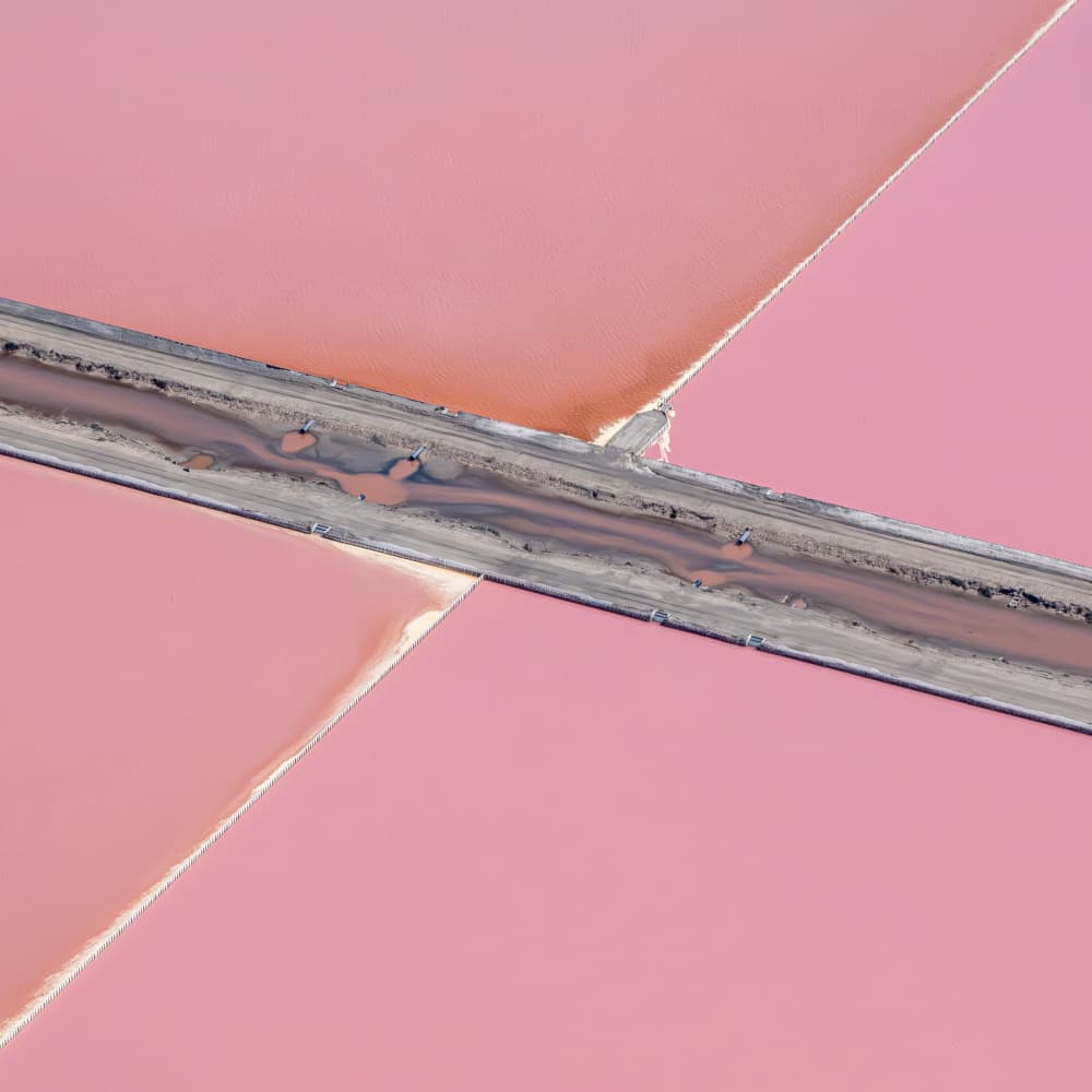 Pink Salt Pools Aerial by Robert Bolton — canvas wall art