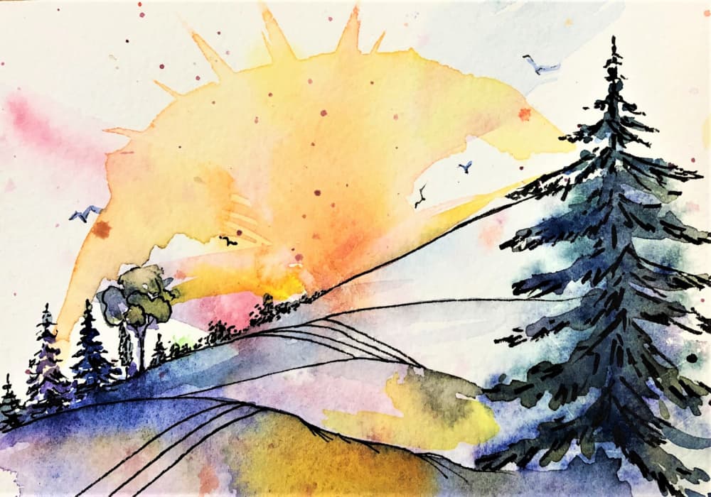 Serene Hillside Glow by Anda Bieza — canvas wall art