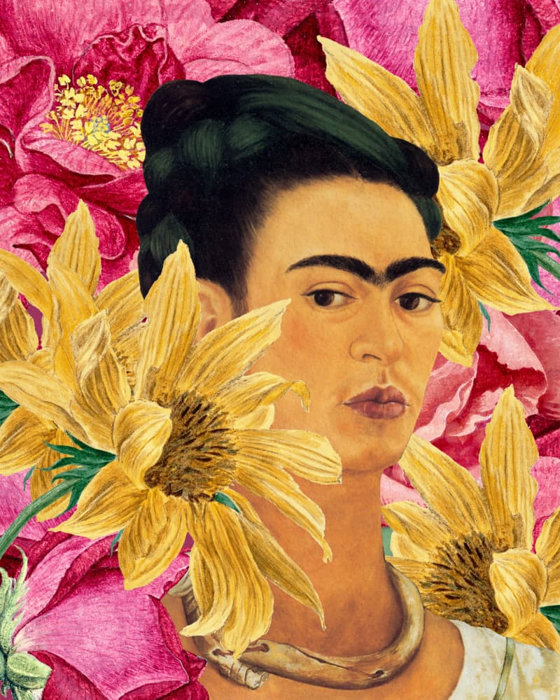 Bold Floral Portrait by Marja van den Hurk — canvas wall art