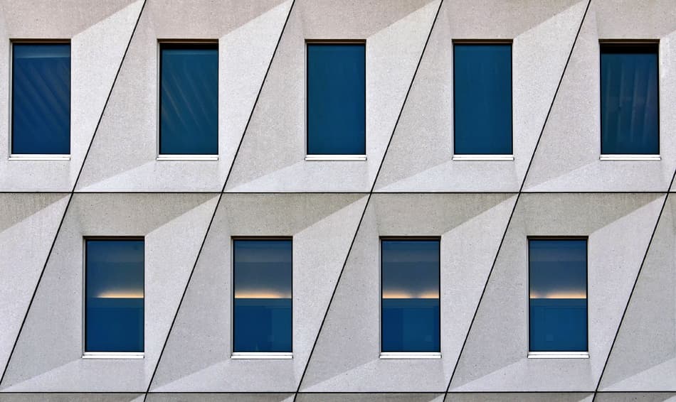 Geometric Building Facade by Jef Van den Houte — canvas wall art