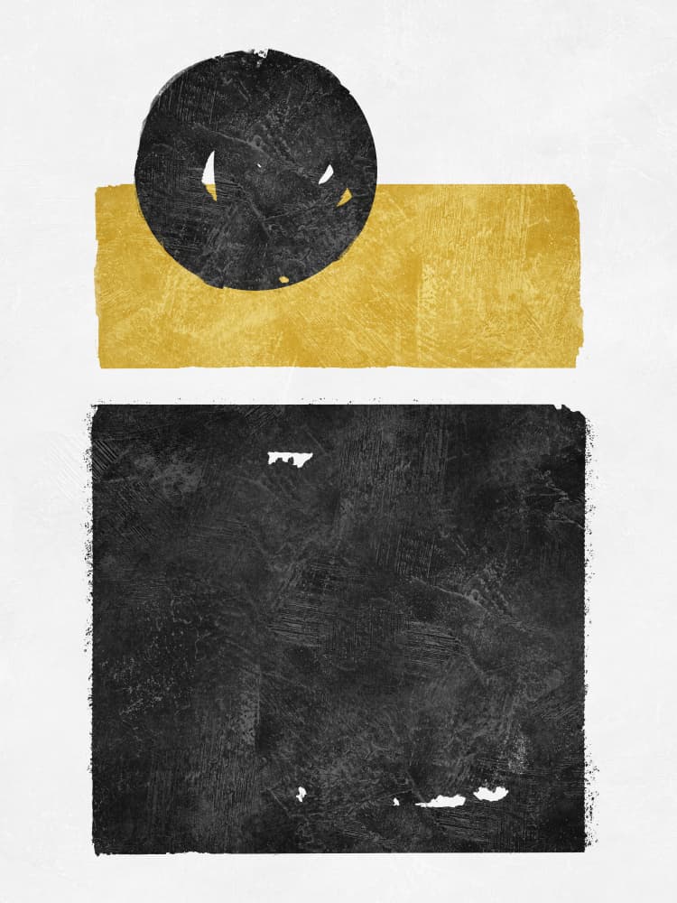 Geometric Black Gold Abstract by Ema Paraschiv — canvas wall art