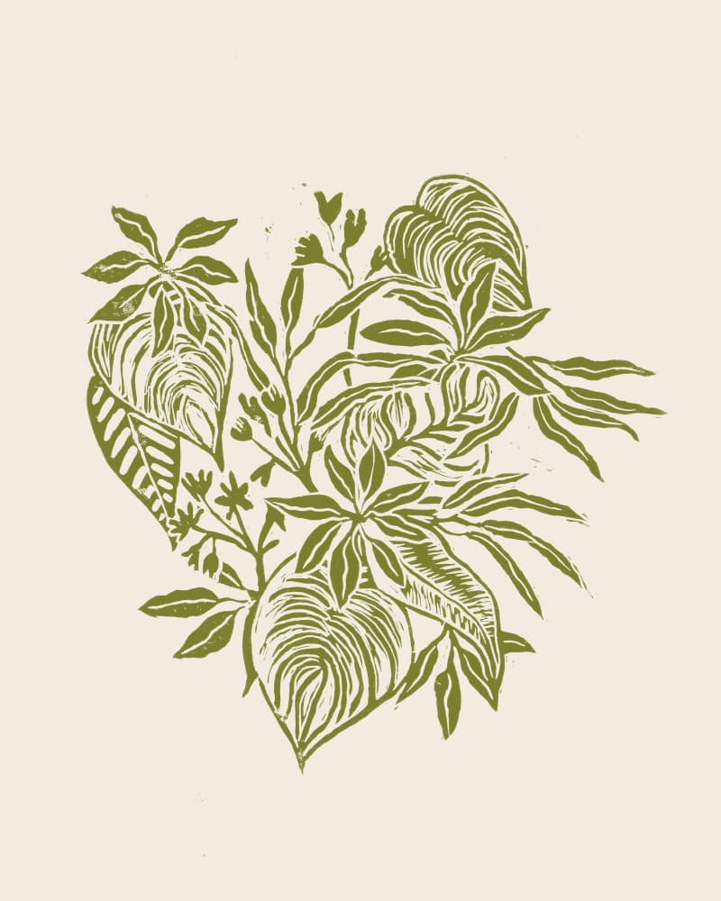 Tropical Leaf Cluster by Alexandra Weise — canvas wall art
