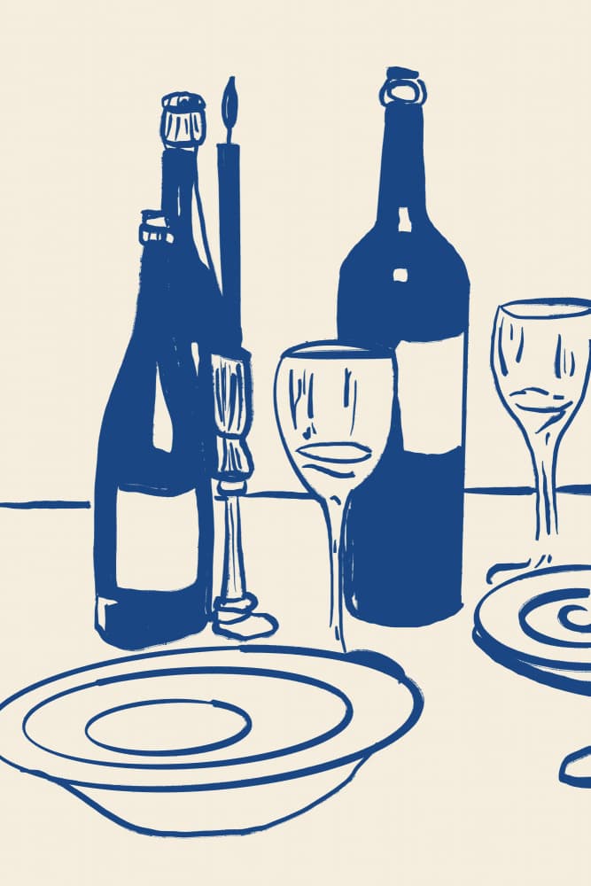 Dinnerandwine by Treechild — canvas wall art