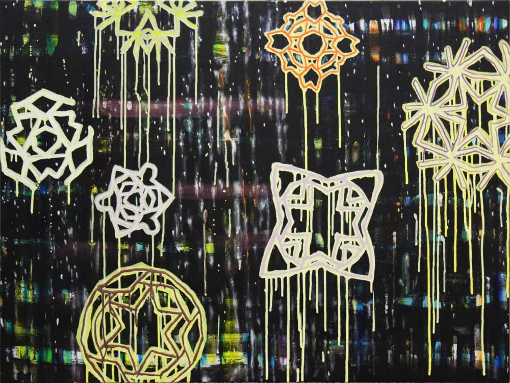 Vibrant Geometric Drips by Vivian Kim — canvas wall art