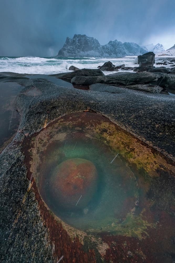 Winter Ocean Rock Pool by Stan Huang — canvas wall art