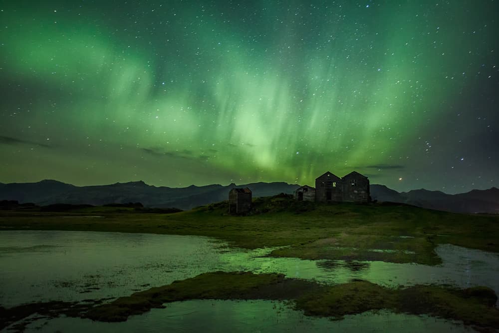 Northern Lights Ruins by Peter Svoboda MQEP — canvas wall art