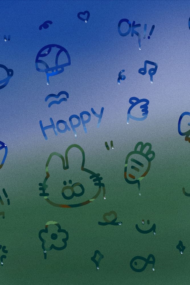 Happy Window Doodles by Xuan Thai — canvas wall art
