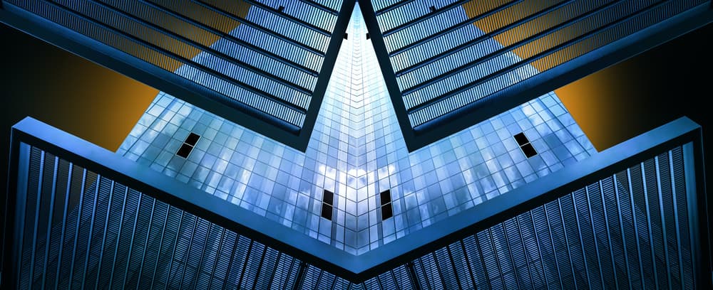 Modern Architectural Symmetry by Marc Huybrighs — canvas wall art