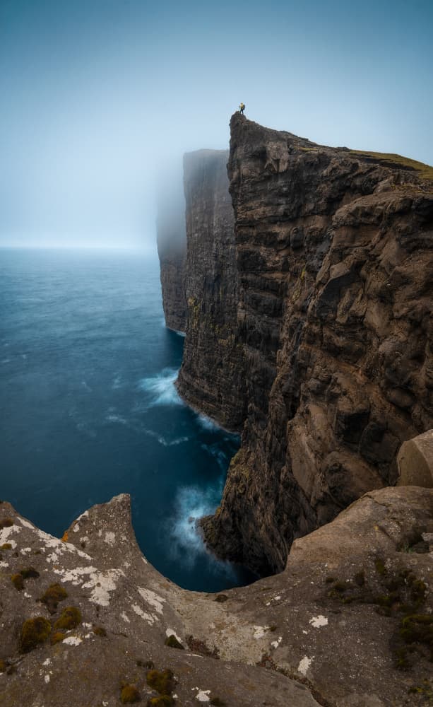 Misty Ocean Cliffs by Aidong Ning — canvas wall art