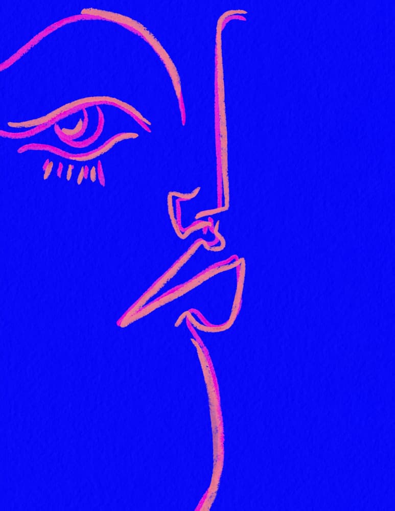 Neon Face Profile by JLC ART — canvas wall art
