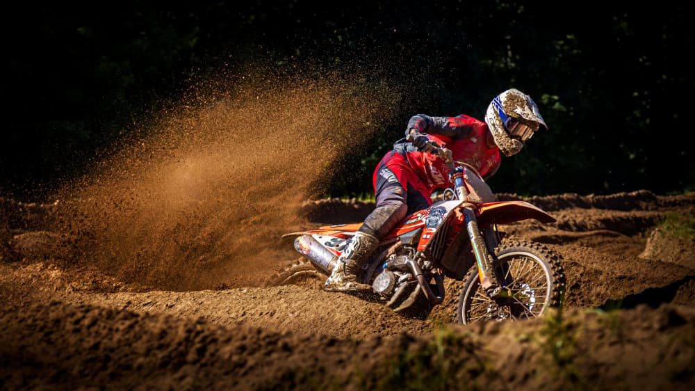 Motocross Dirt Spray by Steven Zhou — canvas wall art