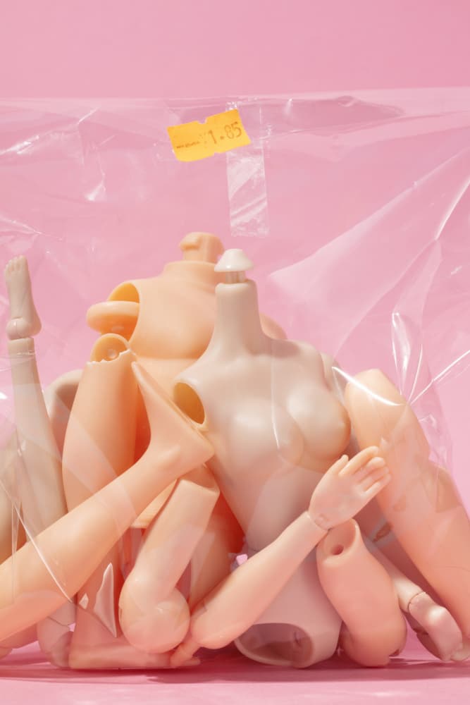 Pink Bag Doll Parts by Julia Ramiro — canvas wall art