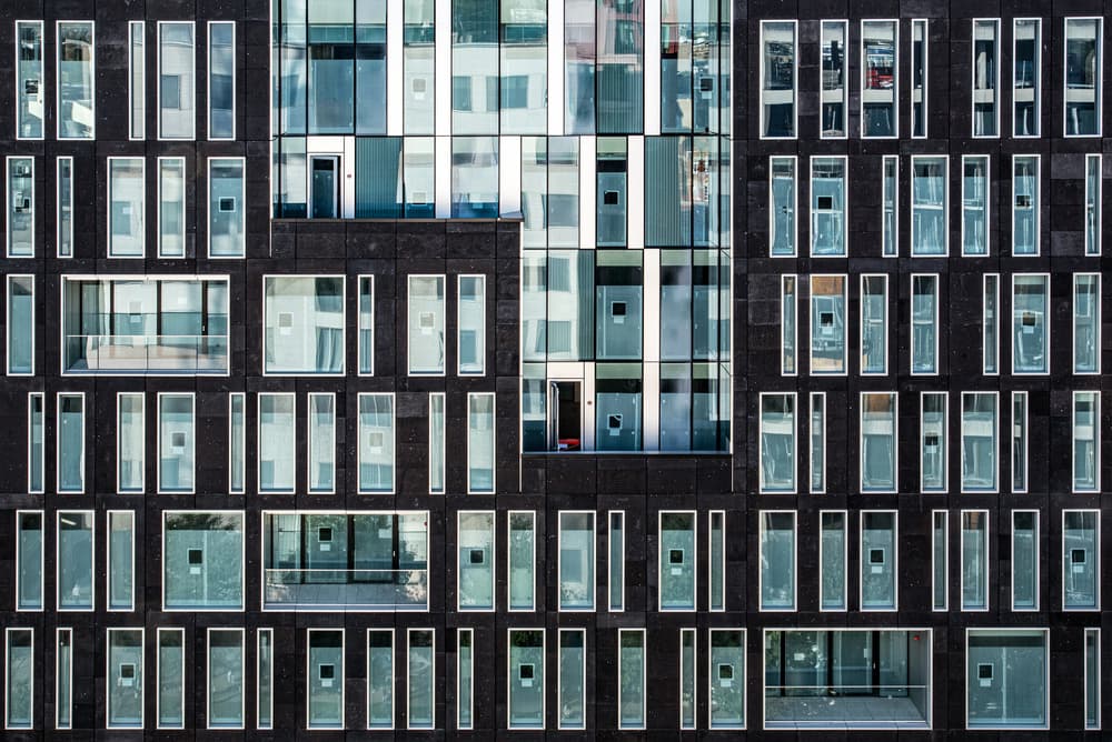Geometric Building Facade by Linda Wride — canvas wall art
