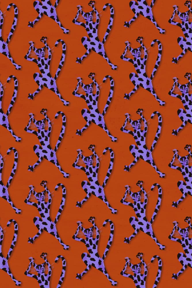 Dancing Spotted Cats by Mela Patterns — canvas wall art