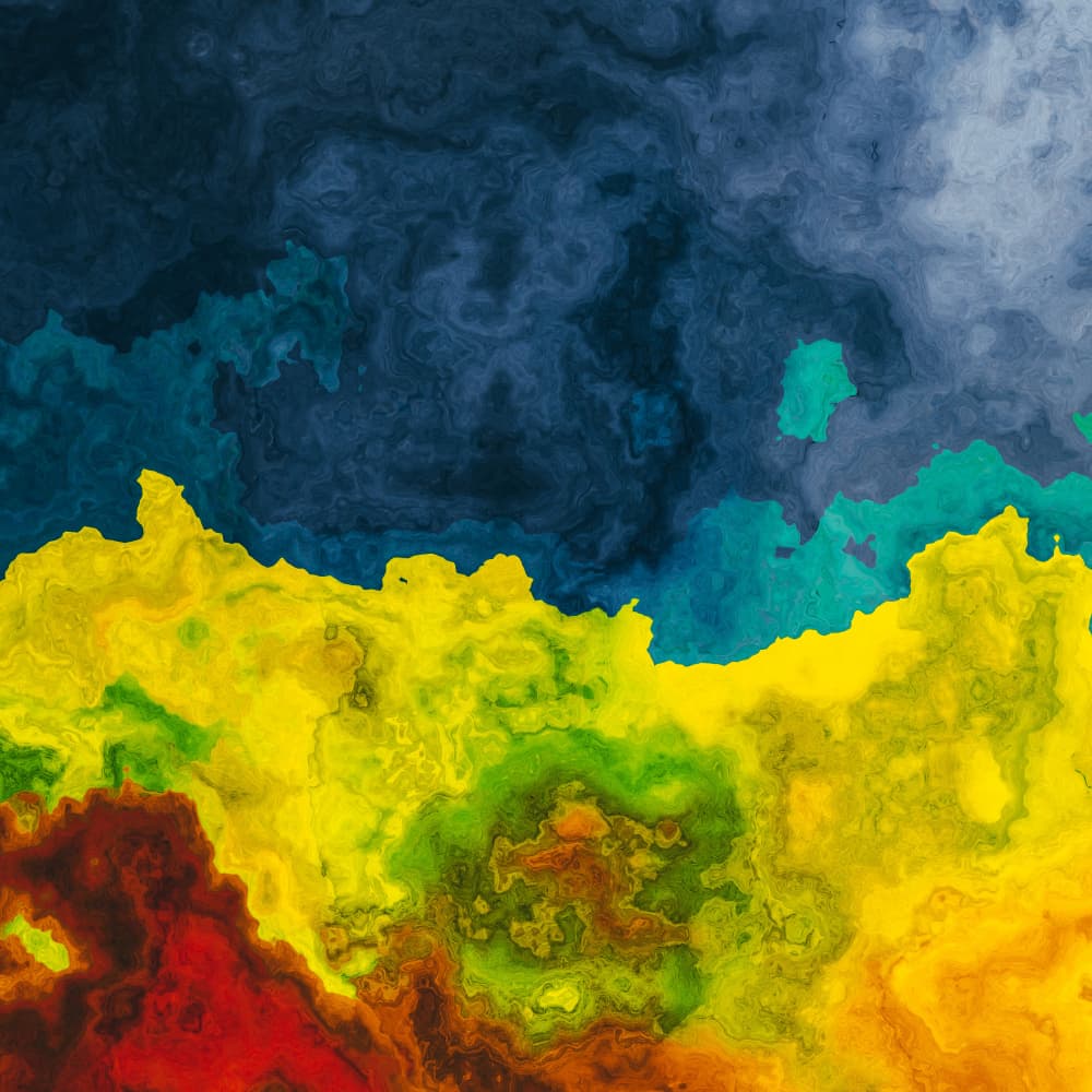 Colorful Fluid Landscape by Justyna Jaszke — canvas wall art