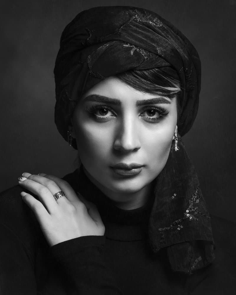 Elegant Turban Portrait by Amir Heydari — canvas wall art