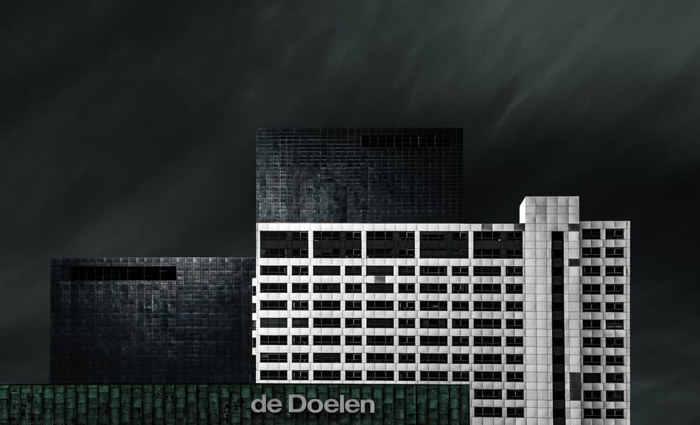 Urban Geometry Dark Sky by Gilbert Claes — canvas wall art