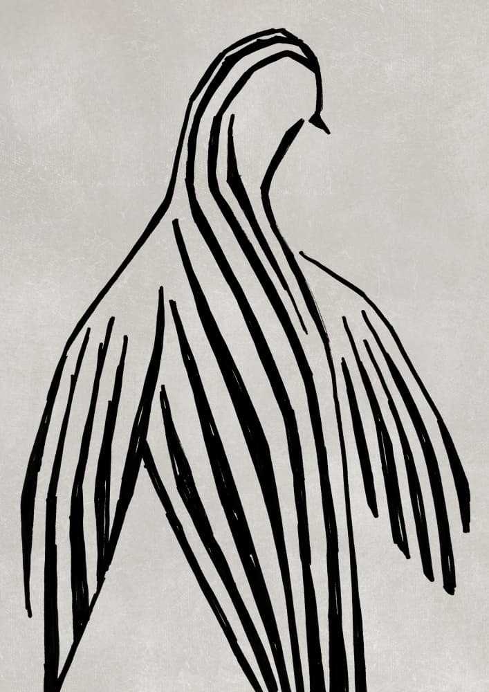 Elegant Striped Dove by Rosana Laiz Blursbyai — canvas wall art
