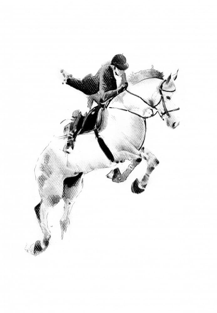 Falling Rider Show Jump by Kulik — canvas wall art