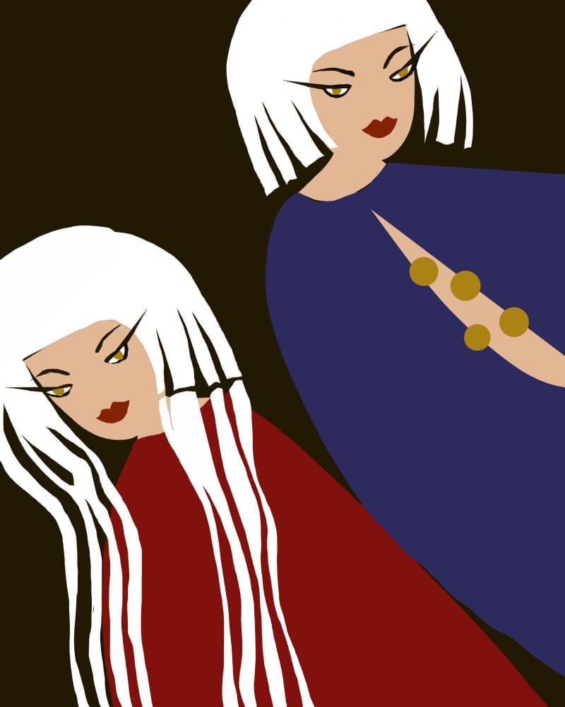Elegant White Hair Women by Josie George — canvas wall art