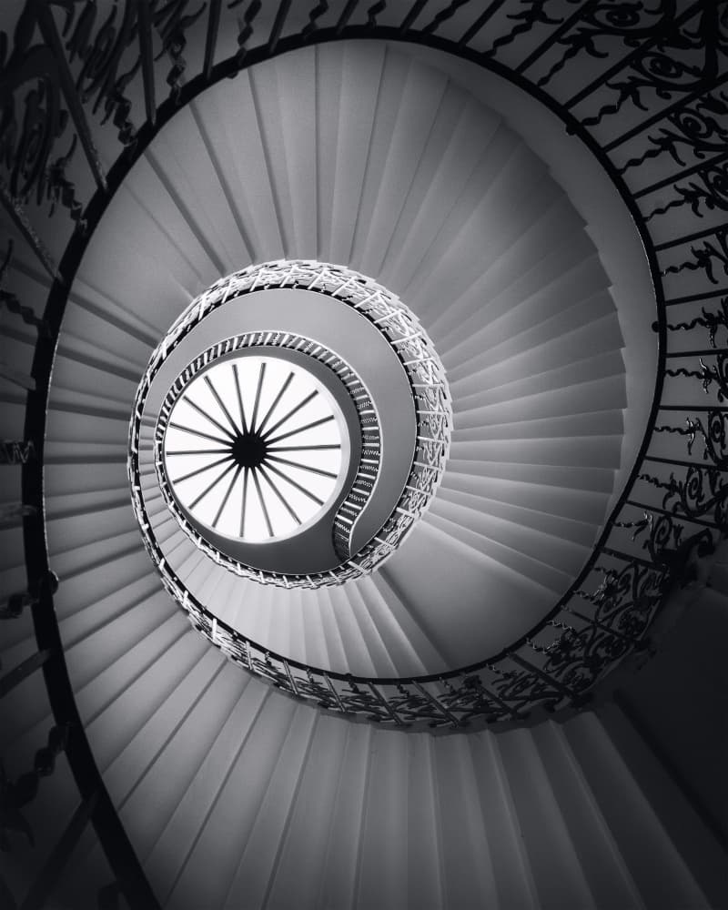 Elegant Spiral Staircase by Olavo Azevedo — canvas wall art