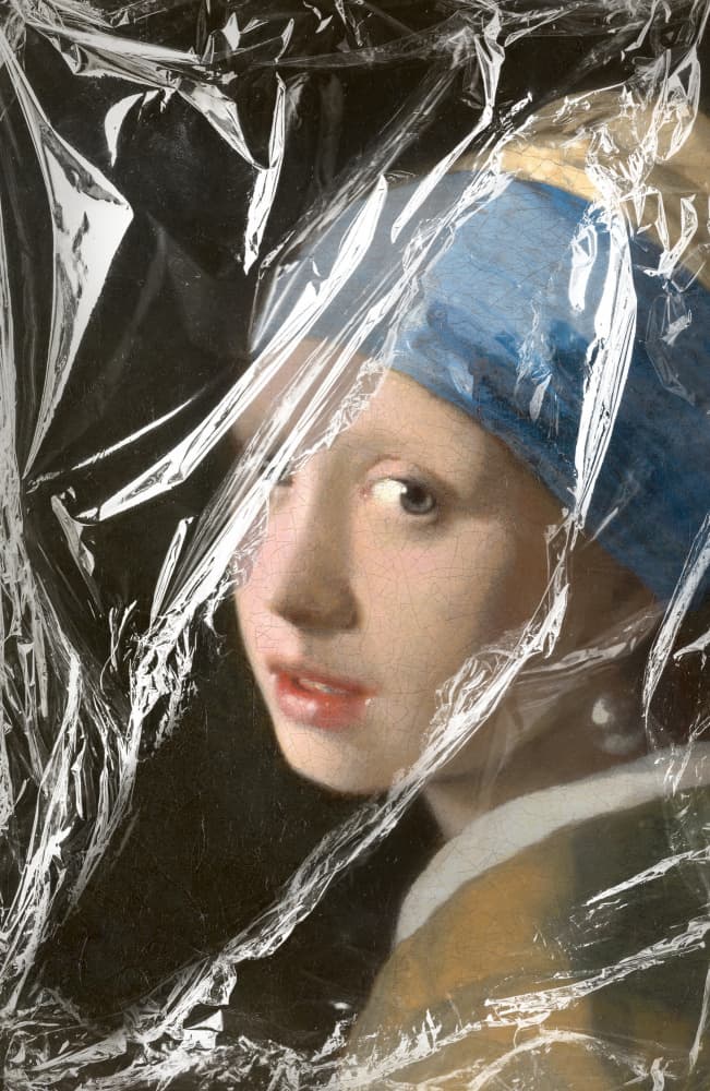 Mysterious Wrapped Girl by Marja van den Hurk — canvas wall art