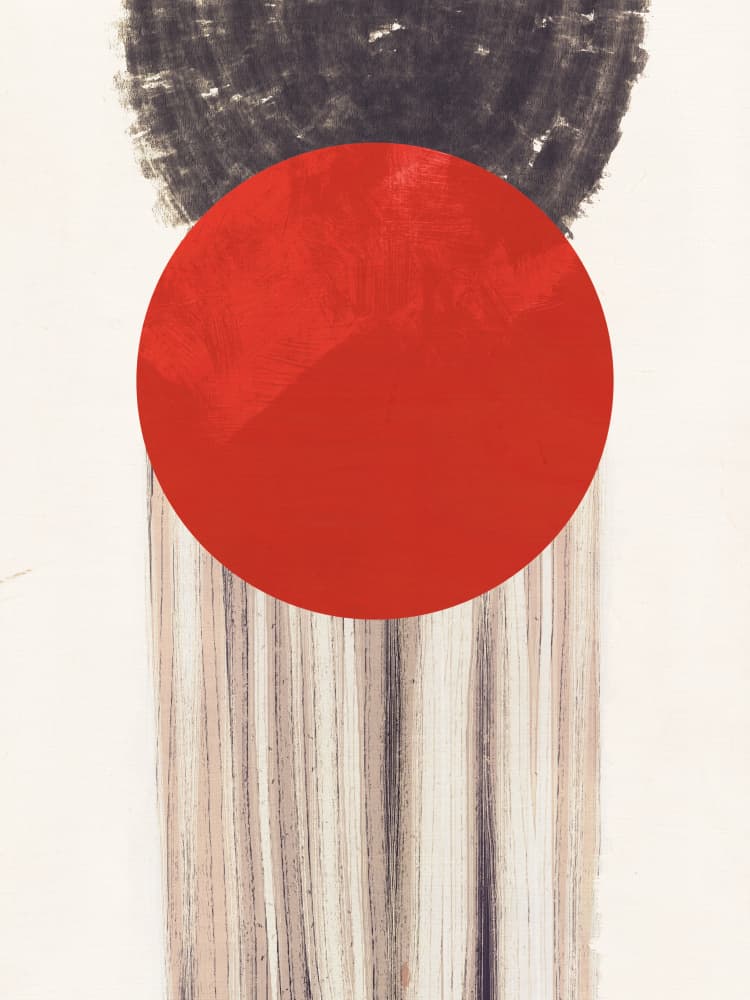 Modern Red Circle Abstract by Little Dean — canvas wall art